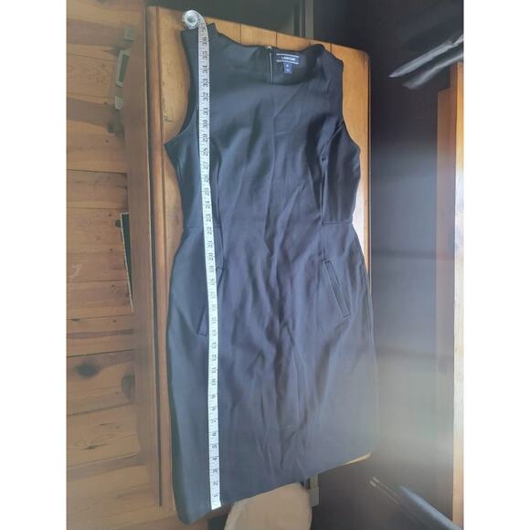 LandsEnd Slveless Ponte SheathDress Sz 12Tall Black Stretch Quiet Luxury Minimal - Picture 7 of 9